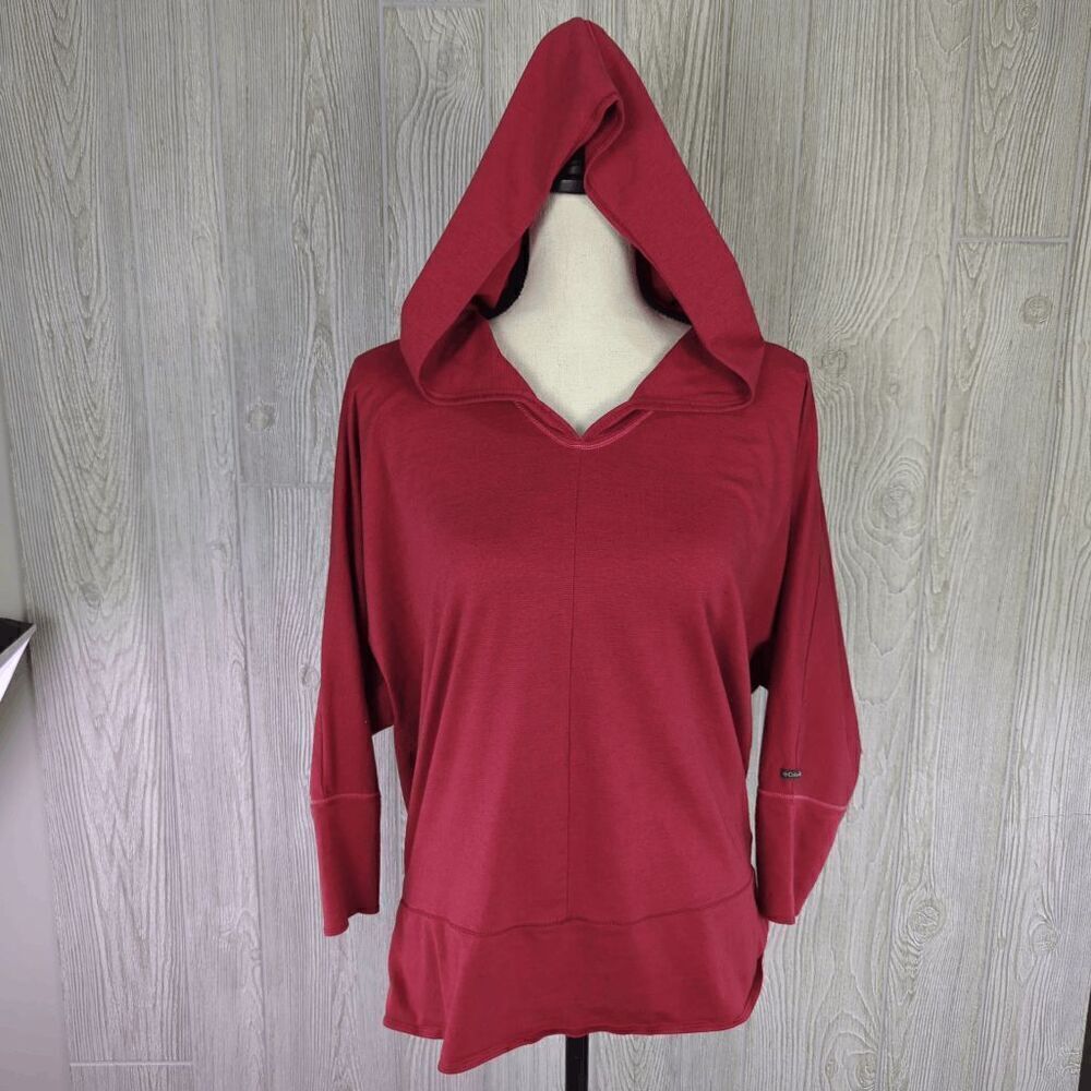 Columbia Women's Size Medium Red Pullover Hooded Athleisure Sweatshirt Hoodie